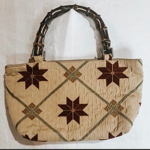 VINTAGE Wooden handle purse